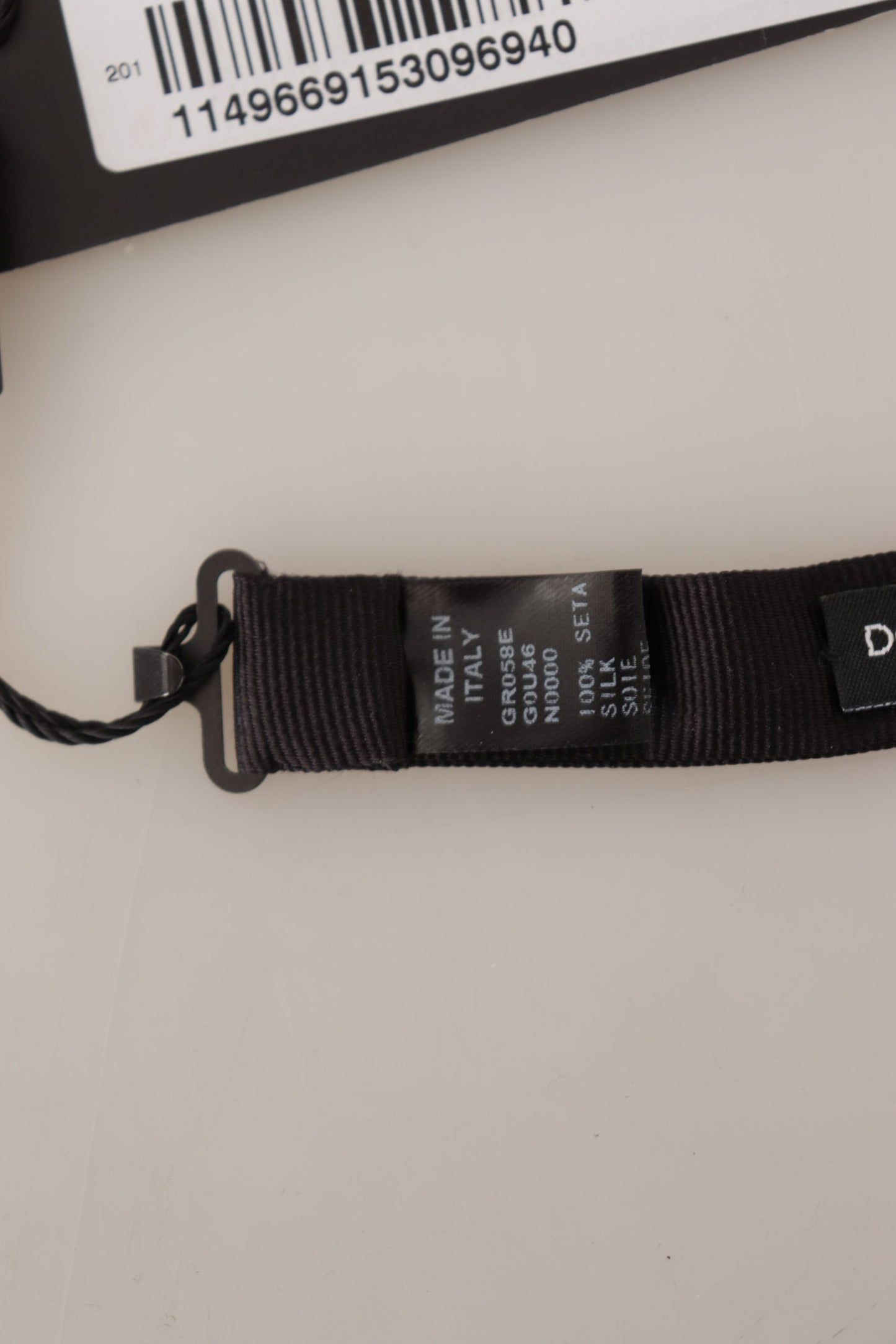 Dolce & Gabbana – Schwarze, einfarbige Papillon-Krawatte aus 100 % Seide mit verstellbarem Hals