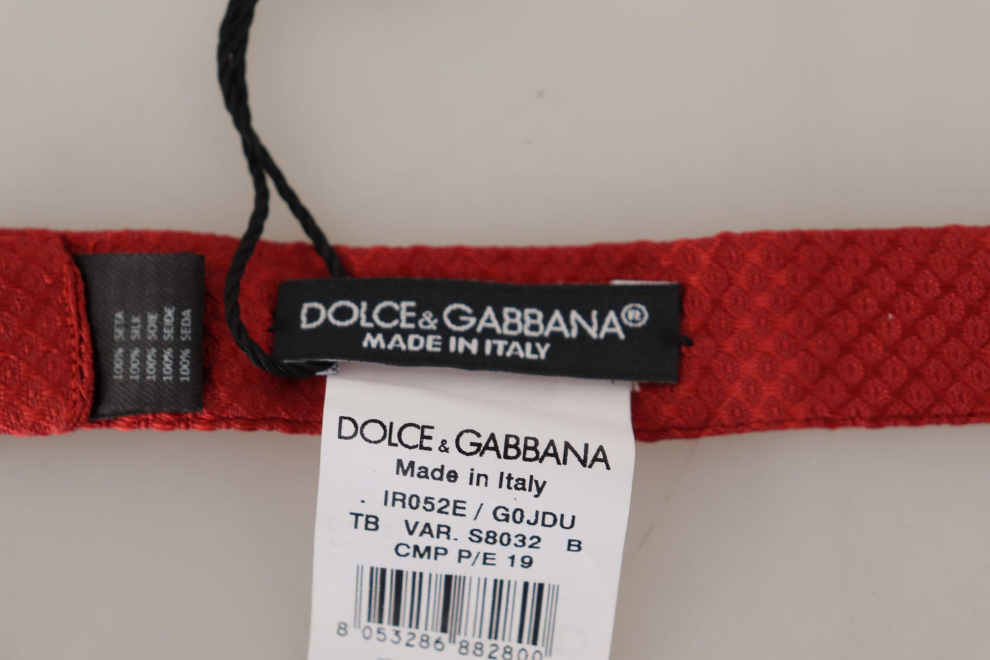Dolce & Gabbana – Rote Papillon-Krawatte aus 100 % Seide mit verstellbarem Hals