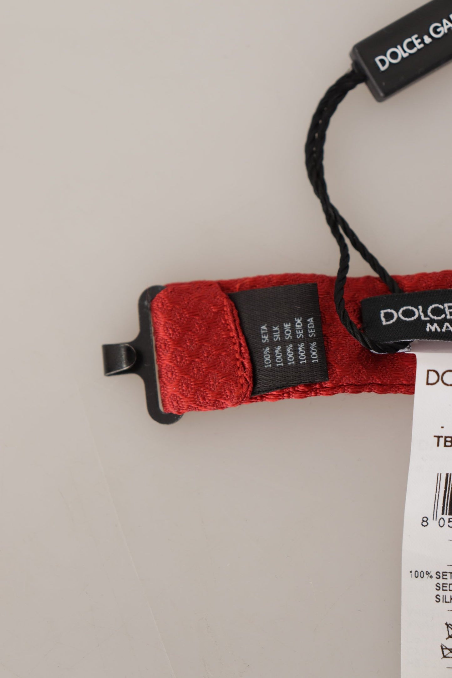 Dolce & Gabbana – Rote Papillon-Krawatte aus 100 % Seide mit verstellbarem Hals
