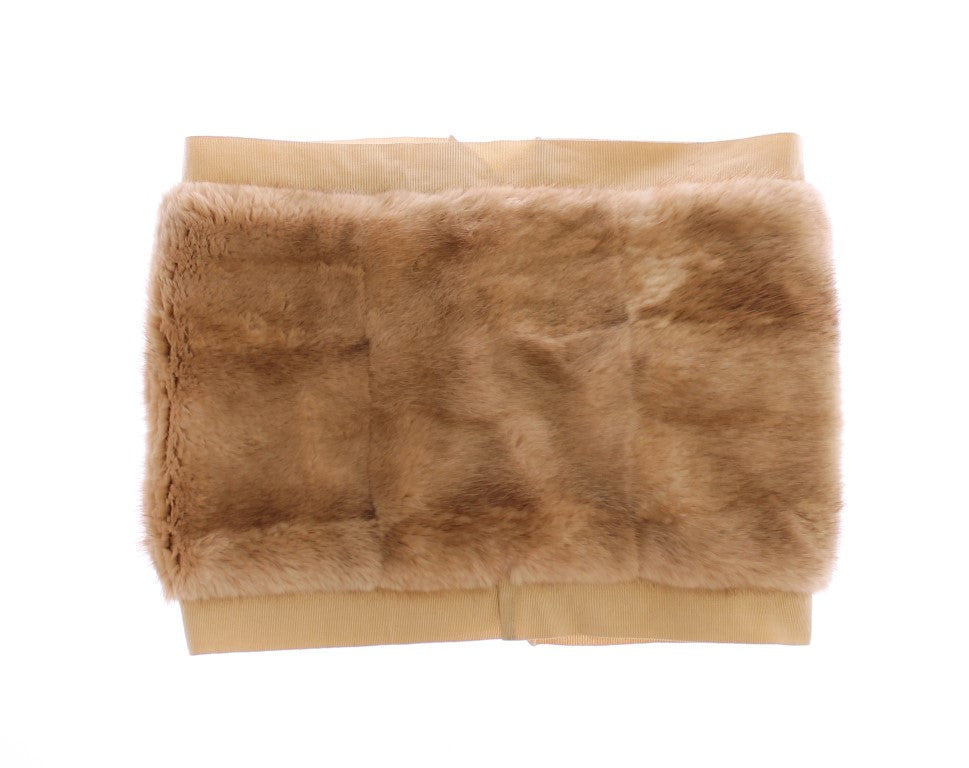 Dolce & Gabbana Beige NERZ-Pelzschal Foulard Halstuch