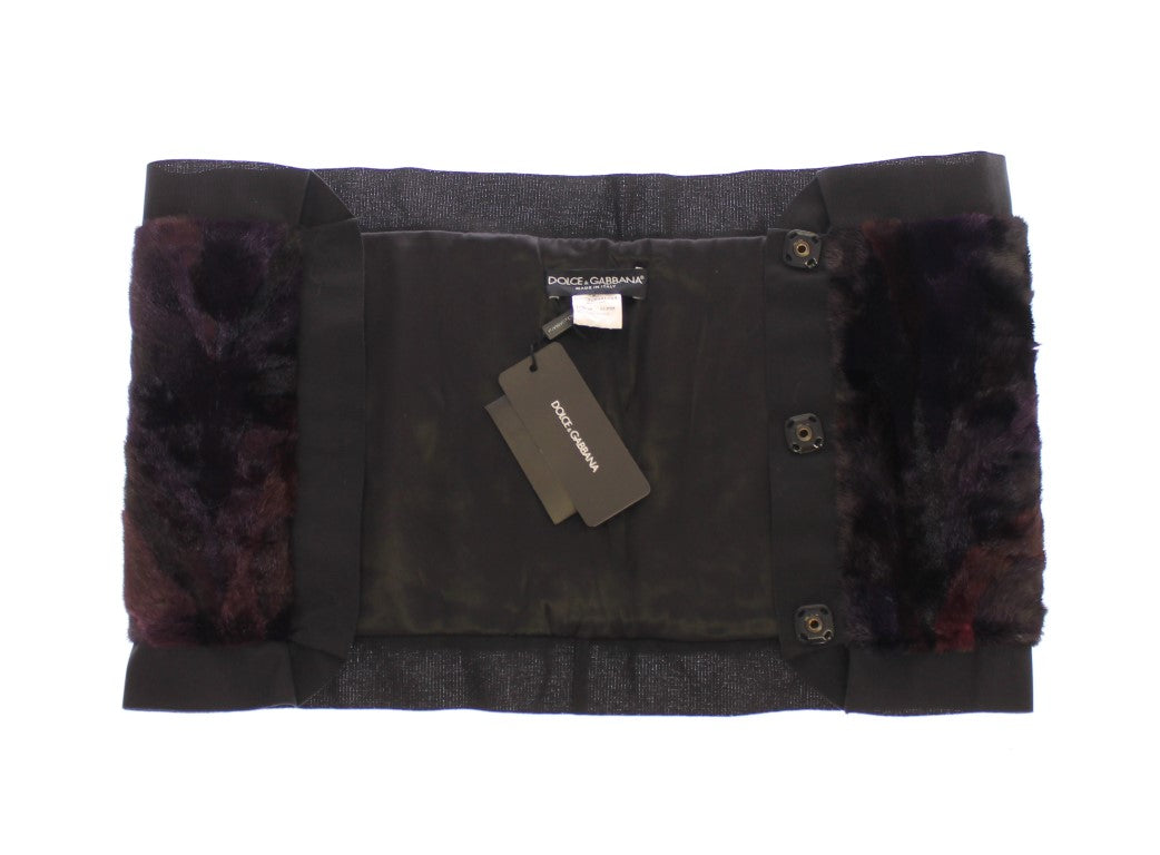 Dolce & Gabbana Lila Nerzpelzschal Foulard Halstuch