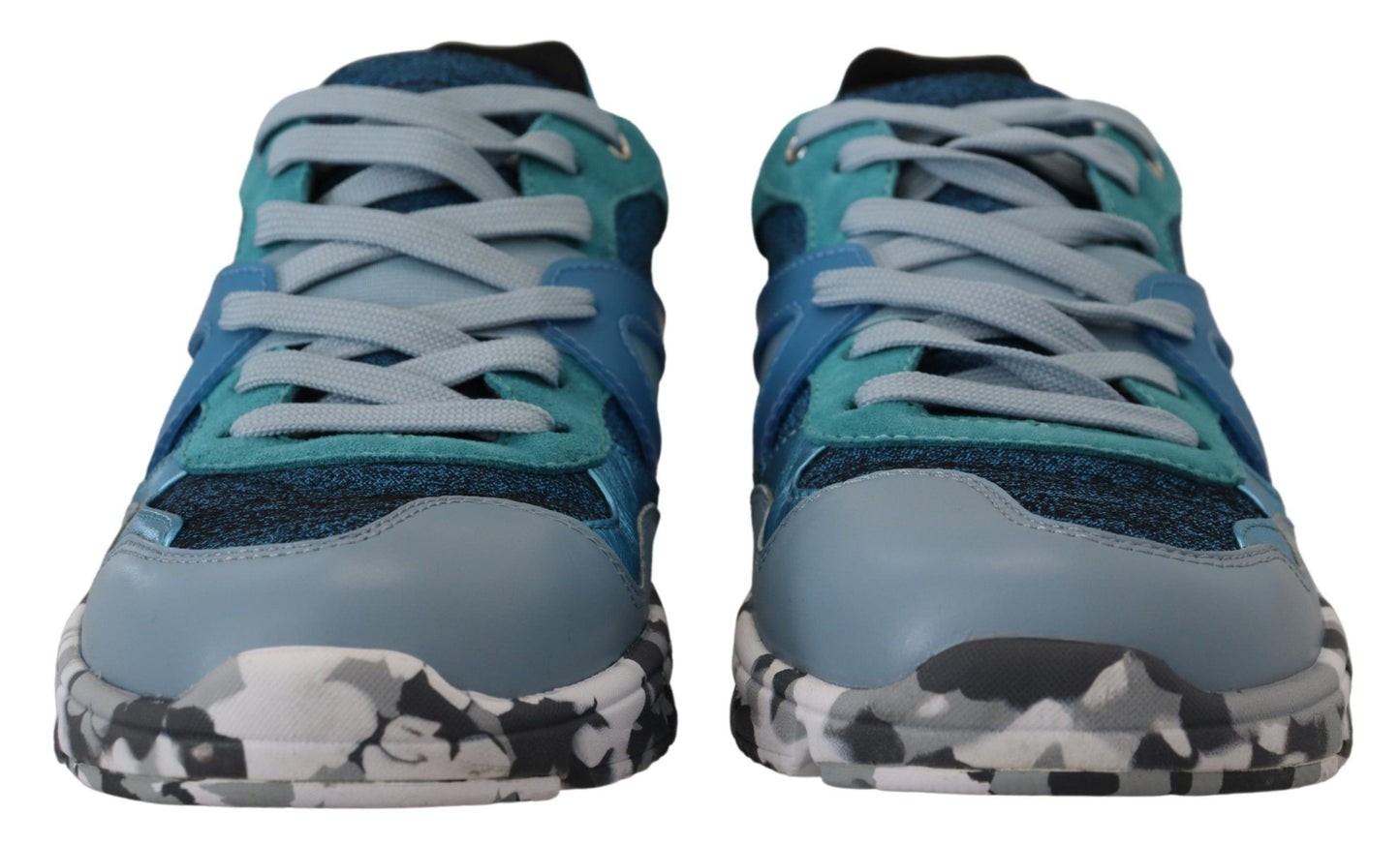 Dolce & Gabbana Blaugraue Sport-Sneaker aus Leder