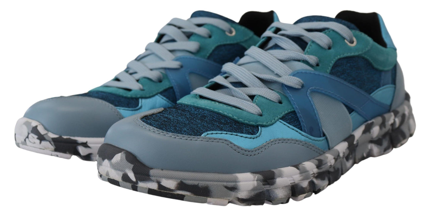Dolce & Gabbana Blaugraue Sport-Sneaker aus Leder