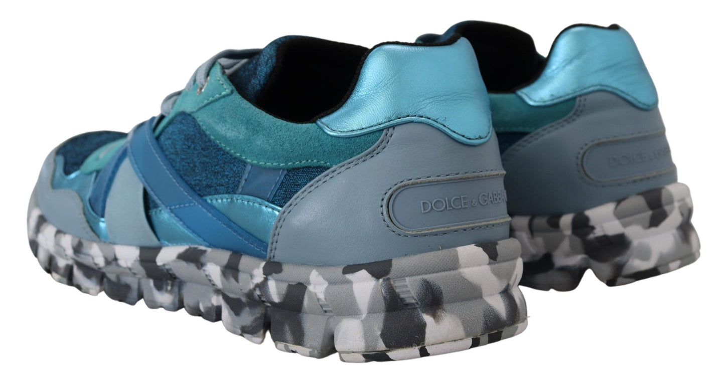 Dolce & Gabbana Blaugraue Sport-Sneaker aus Leder