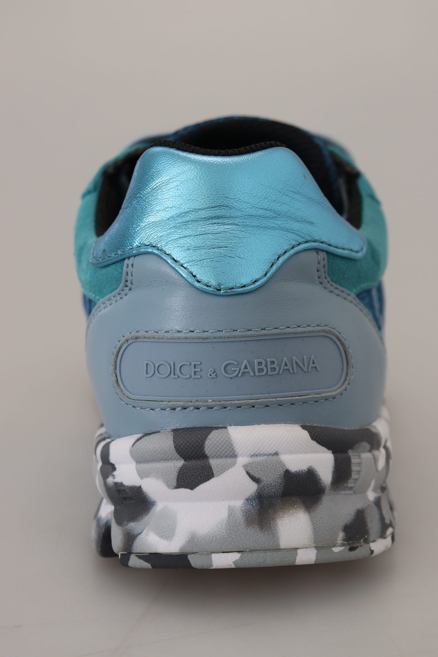 Dolce & Gabbana Blaugraue Sport-Sneaker aus Leder