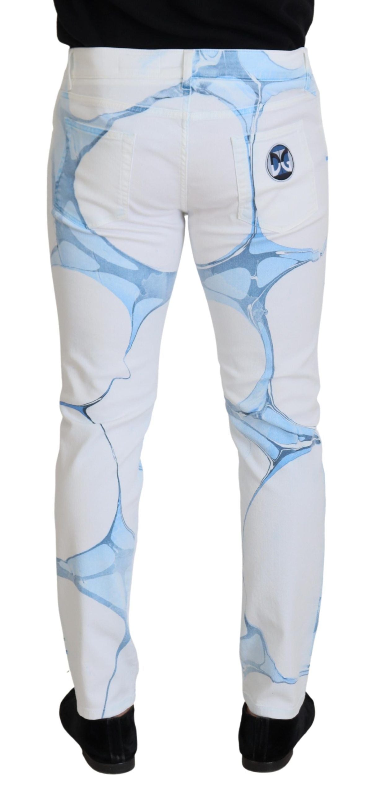 Dolce & Gabbana – Skinny-Fit-Jeans aus Baumwoll-Stretch in Weiß und Blau