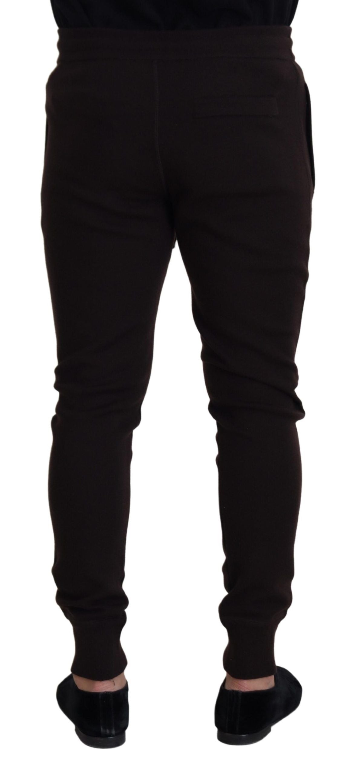 Dolce & Gabbana Braune Kaschmirhose Unterteile Kordelzughose