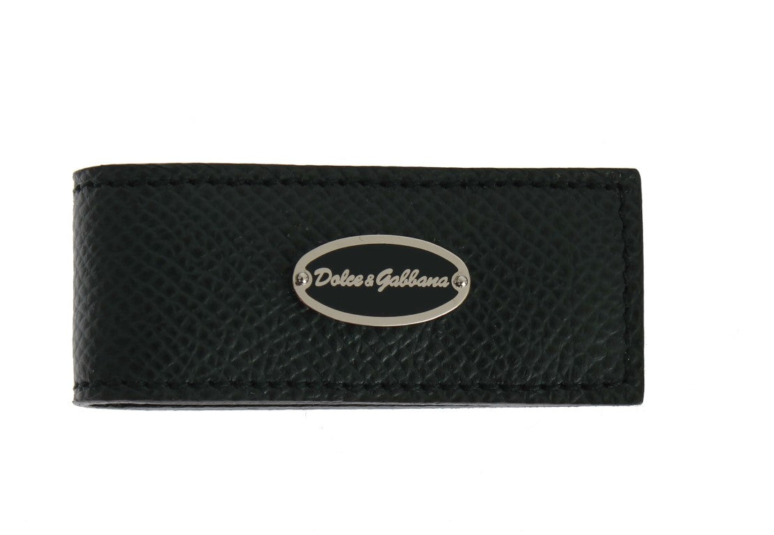 Dolce & Gabbana Grüne Geldklammer aus Leder mit Magnet