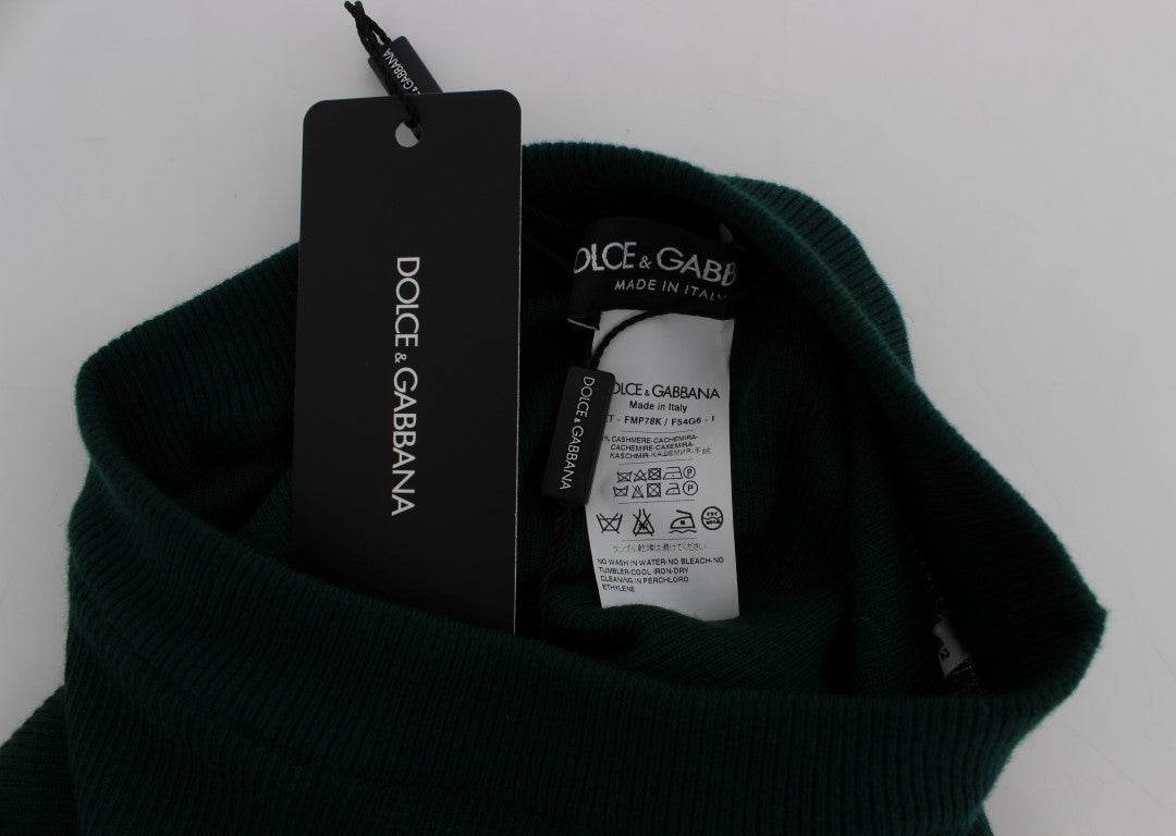 Dolce & Gabbana Grüne Stretch-Strumpfhose aus Kaschmir