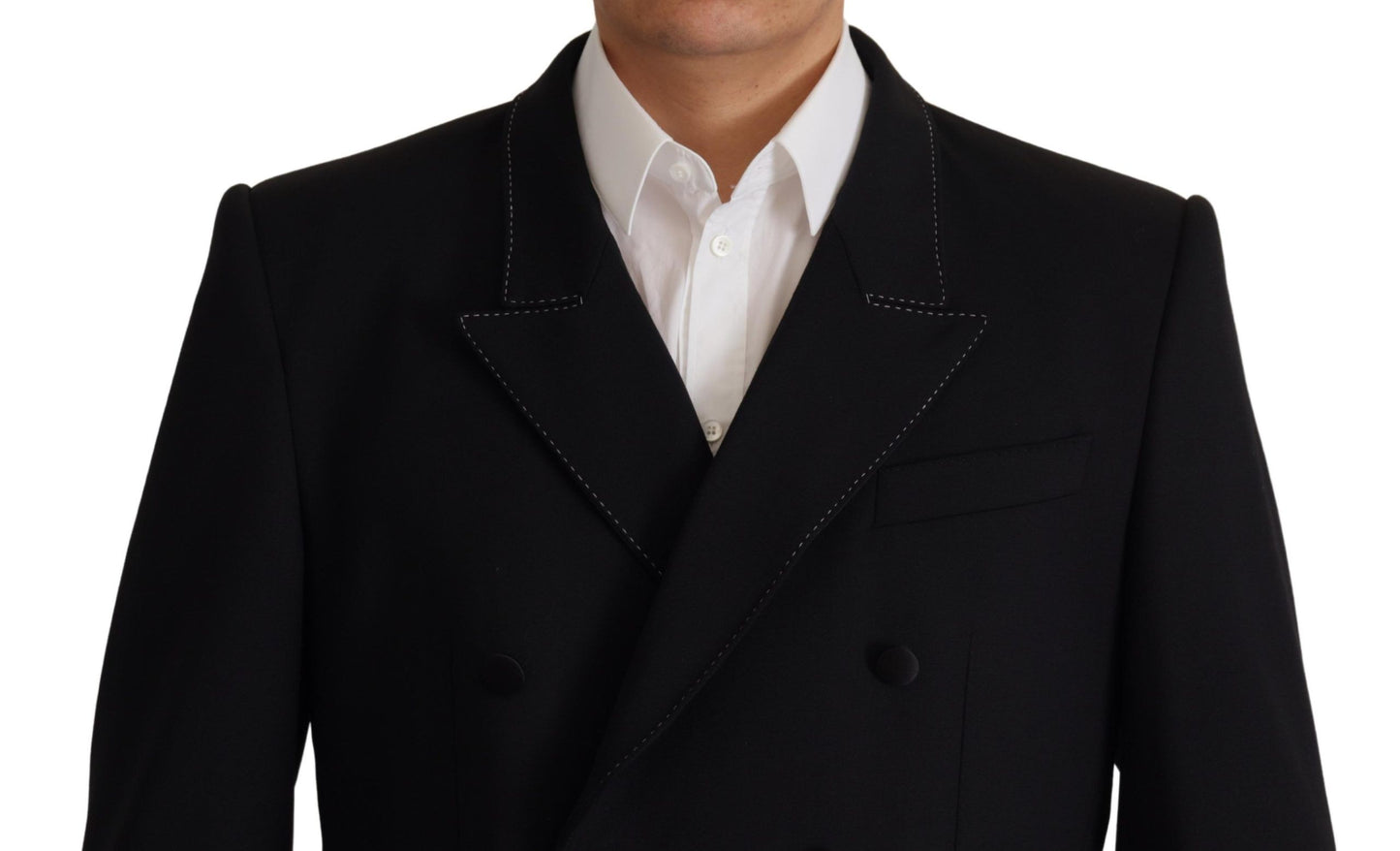 Dolce & Gabbana Schwarzer Zweireiher-Mantel-Blazer