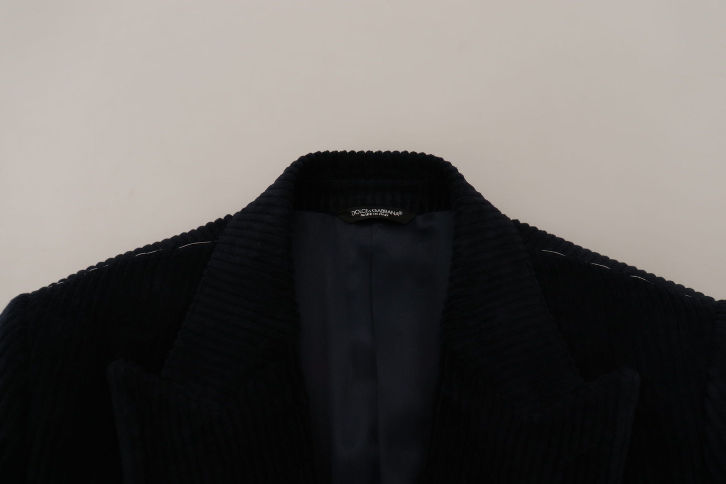 Dolce & Gabbana Schwarzer Baumwoll-Cardigan, langer Mantel, Herrenjacke