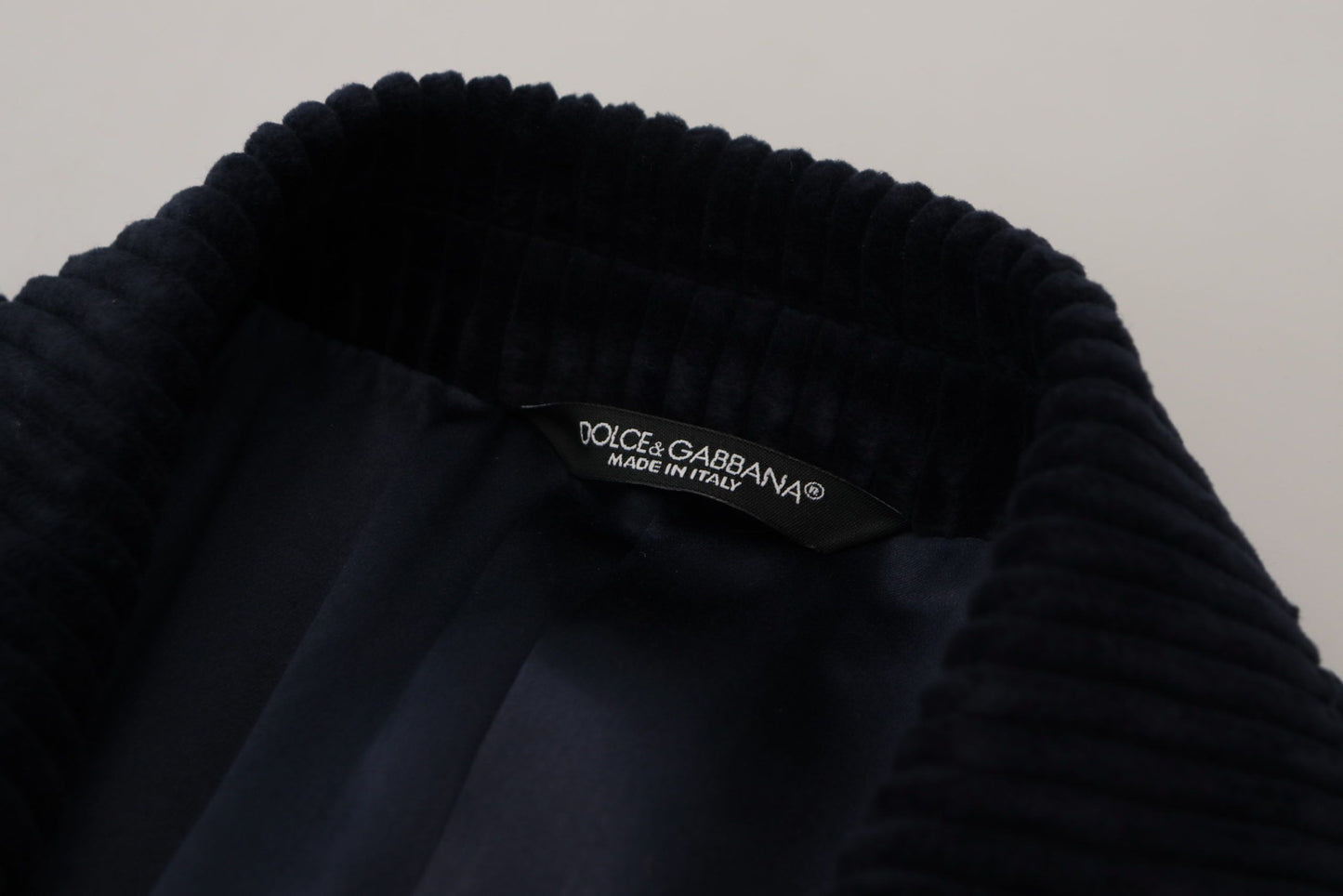 Dolce & Gabbana Schwarzer Baumwoll-Cardigan, langer Mantel, Herrenjacke