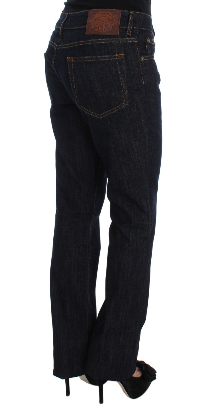 Cavalli – Blaue Straight-Fit-Stretch-Jeans aus Baumwolle