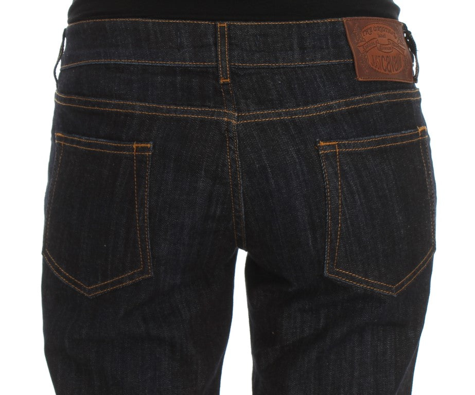 Cavalli – Blaue Straight-Fit-Stretch-Jeans aus Baumwolle