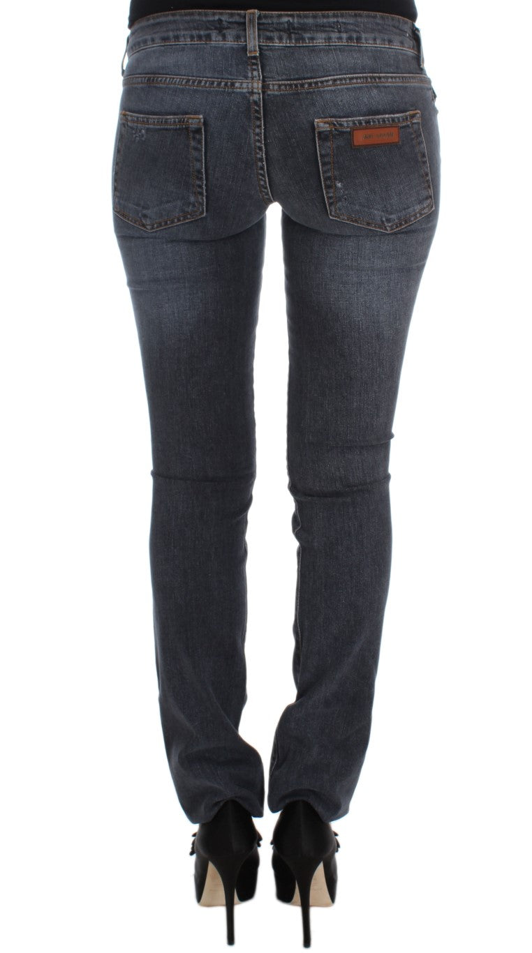 Cavalli Slim Fit Jeans aus Baumwollmischung in verwaschenem Blau