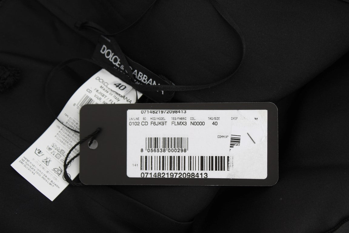 Dolce & Gabbana – Knielanges Etuikleid aus schwarzer Blumenspitze