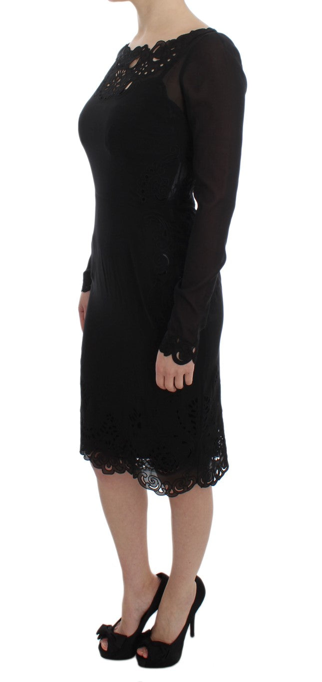 Dolce & Gabbana Schwarzes Etuikleid aus Stretch-Seide