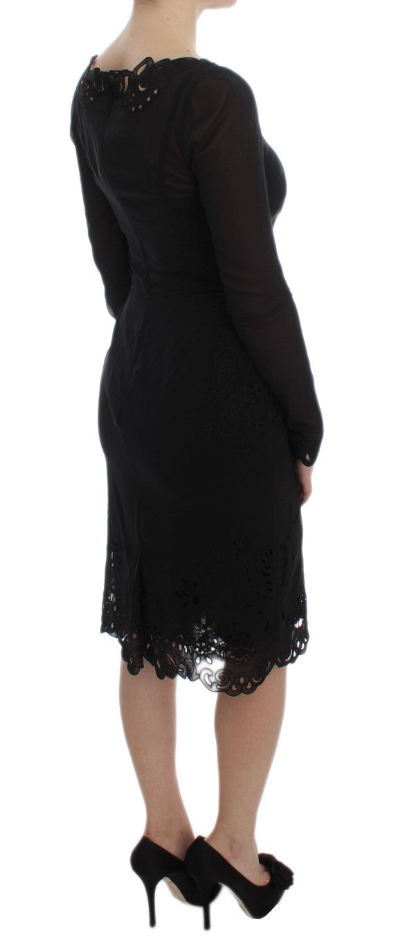 Dolce & Gabbana Schwarzes Etuikleid aus Stretch-Seide