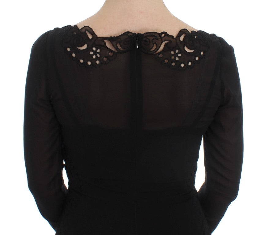 Dolce & Gabbana Schwarzes Etuikleid aus Stretch-Seide