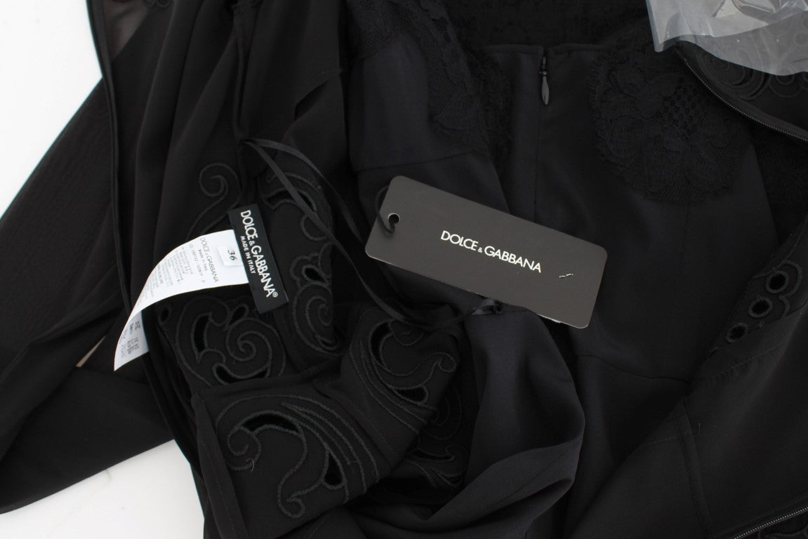 Dolce & Gabbana Schwarzes Etuikleid aus Stretch-Seide
