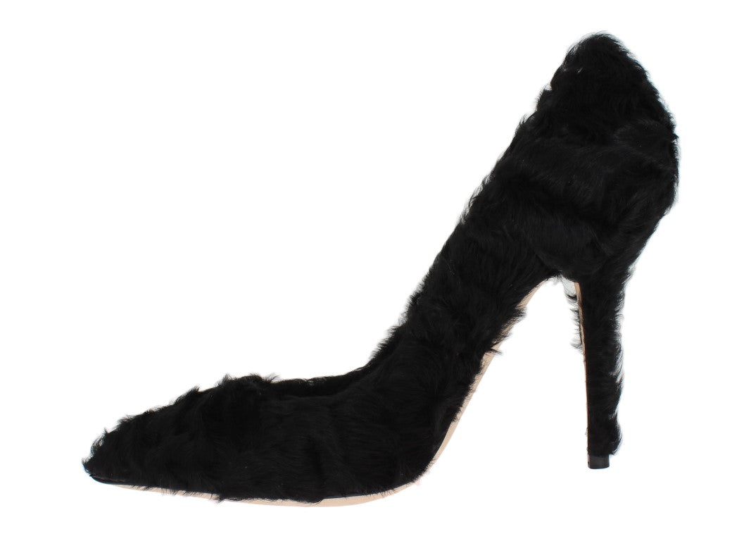 Dolce & Gabbana Schwarze Xiangao-Pumps aus Lammfellleder