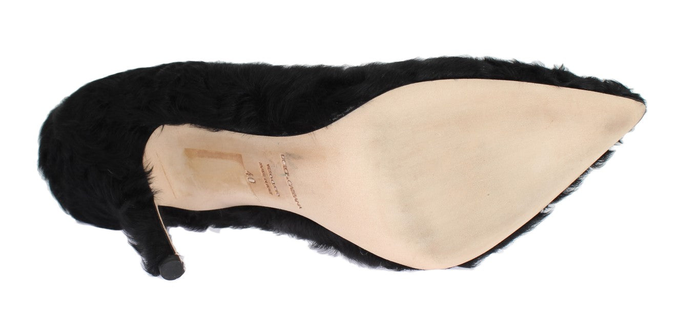 Dolce & Gabbana Schwarze Xiangao-Pumps aus Lammfellleder
