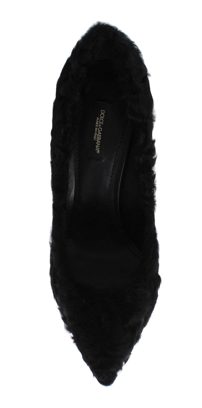 Dolce & Gabbana Schwarze Xiangao-Pumps aus Lammfellleder