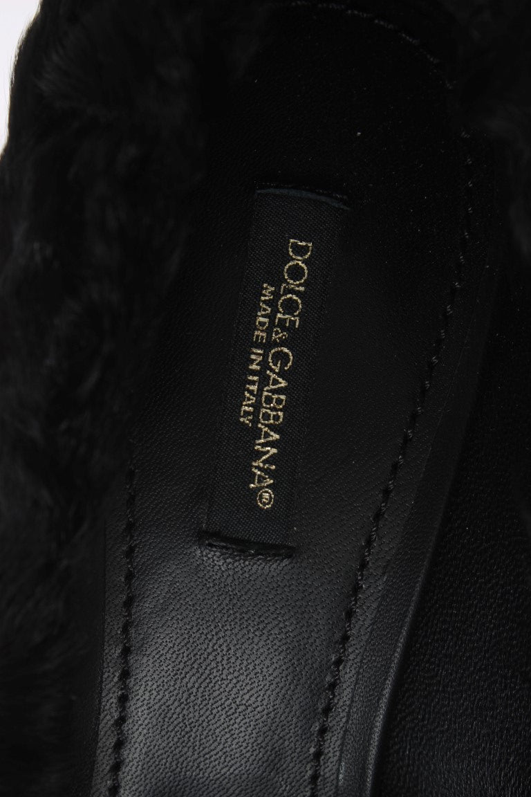 Dolce & Gabbana Schwarze Xiangao-Pumps aus Lammfellleder