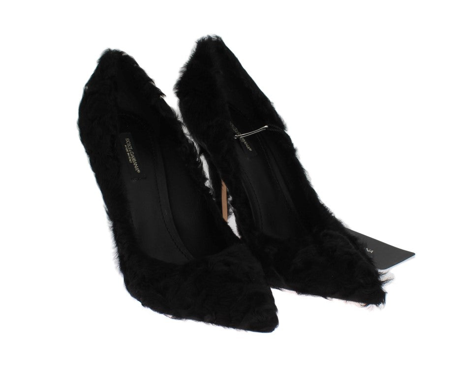 Dolce & Gabbana Schwarze Xiangao-Pumps aus Lammfellleder