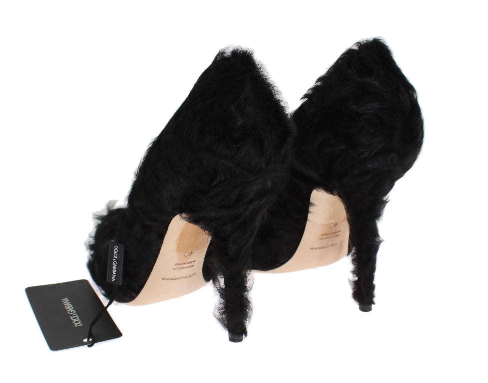 Dolce & Gabbana Schwarze Xiangao-Pumps aus Lammfellleder