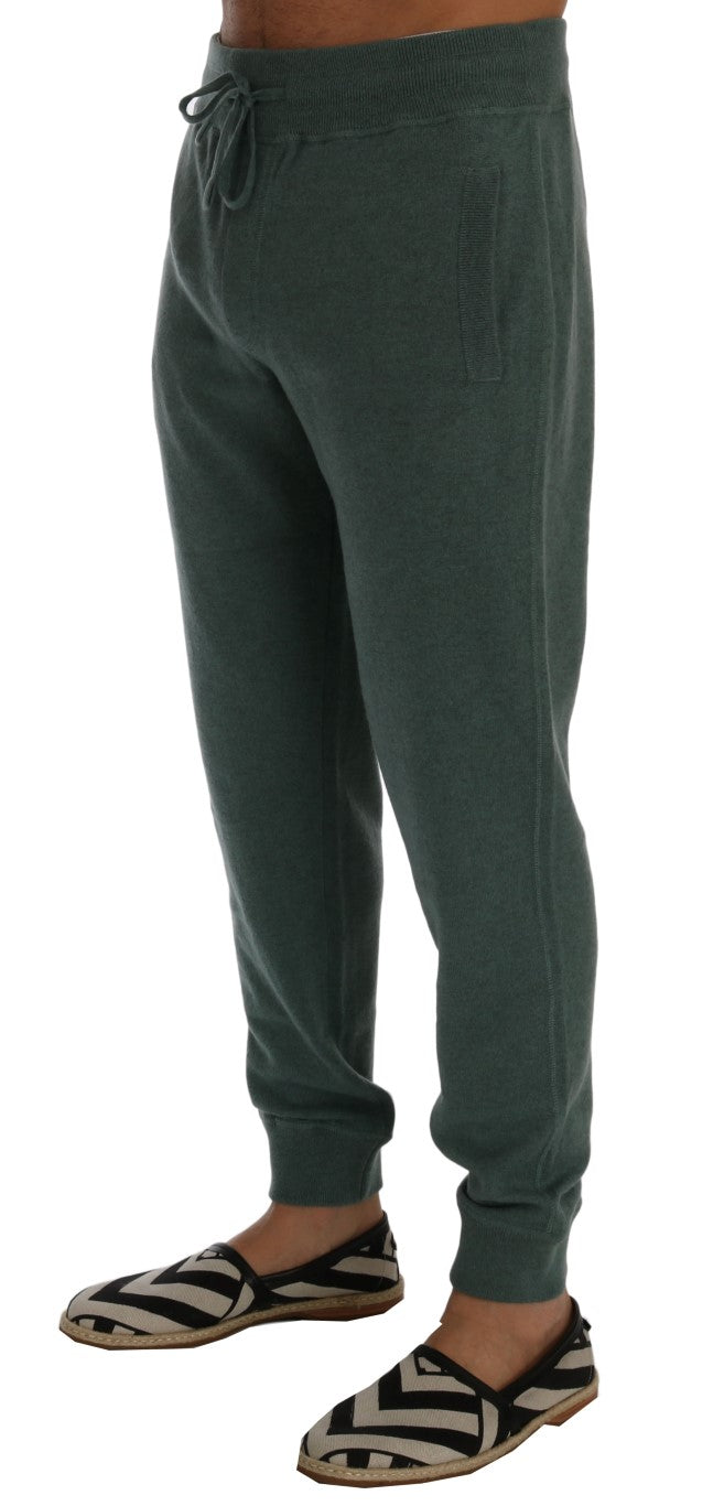 Dolce & Gabbana Grüne Trainingshose aus Kaschmir