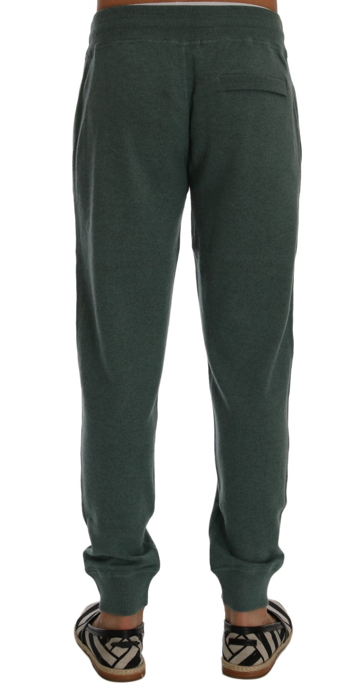 Dolce & Gabbana Grüne Trainingshose aus Kaschmir