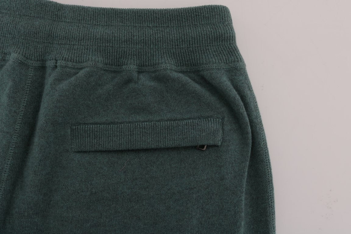 Dolce & Gabbana Grüne Trainingshose aus Kaschmir