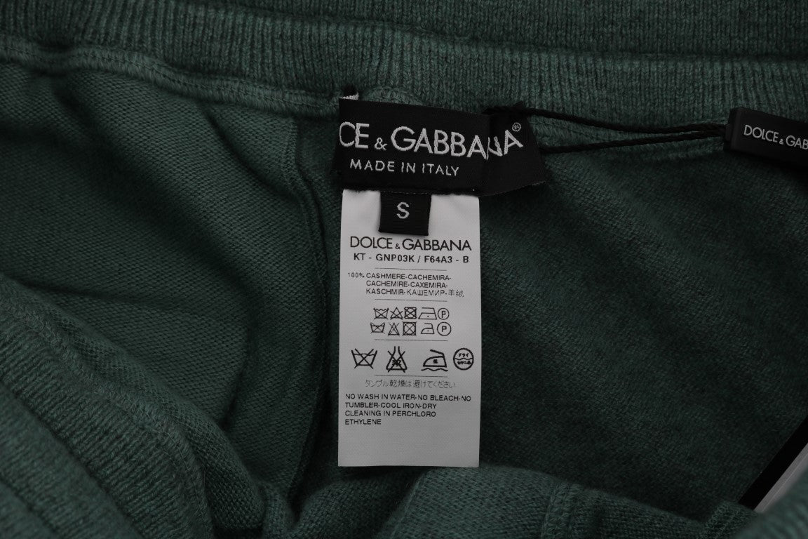 Dolce & Gabbana Grüne Trainingshose aus Kaschmir