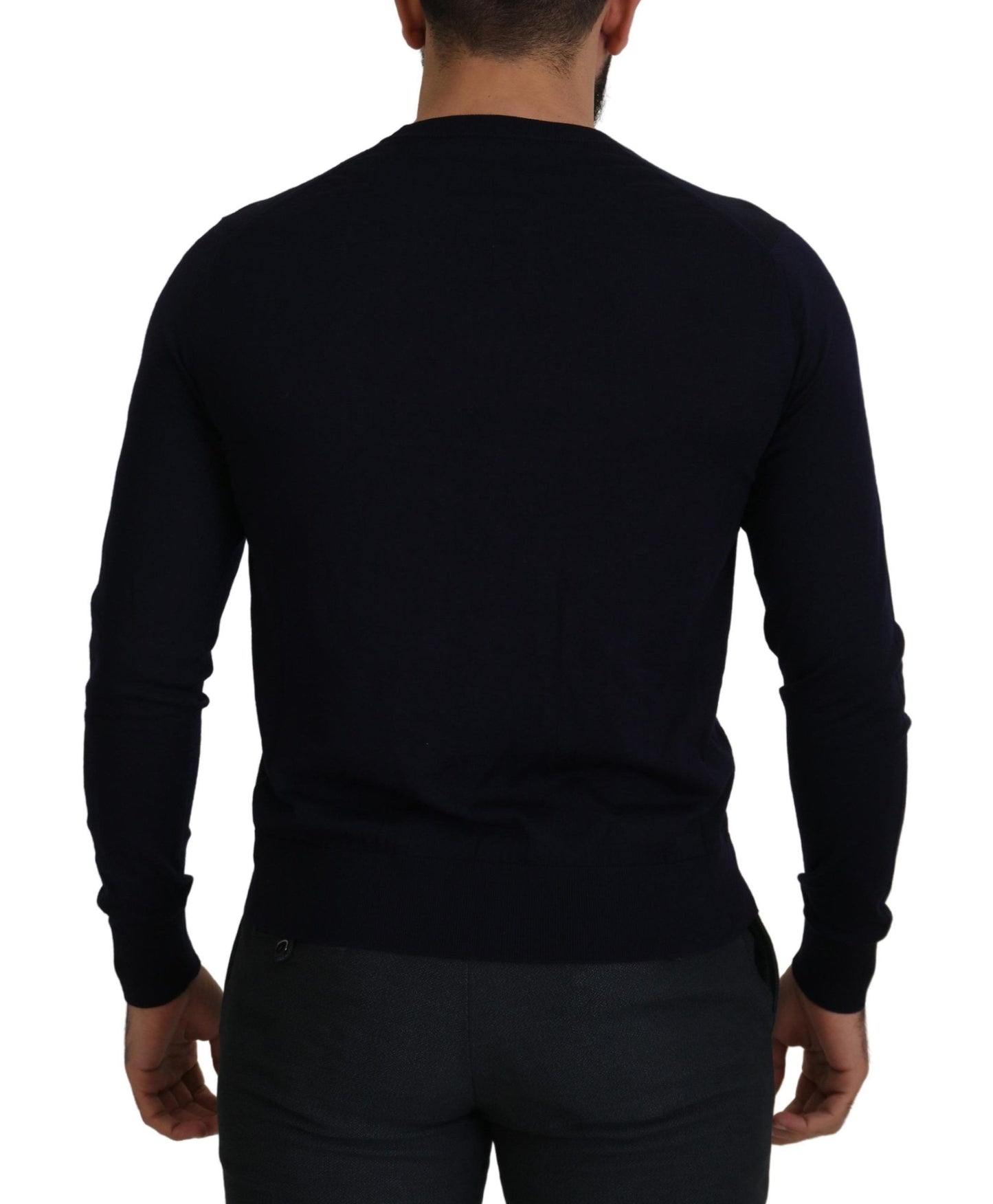 Dolce & Gabbana Blauer STAFF-Daunen-Cardigan aus Wolle