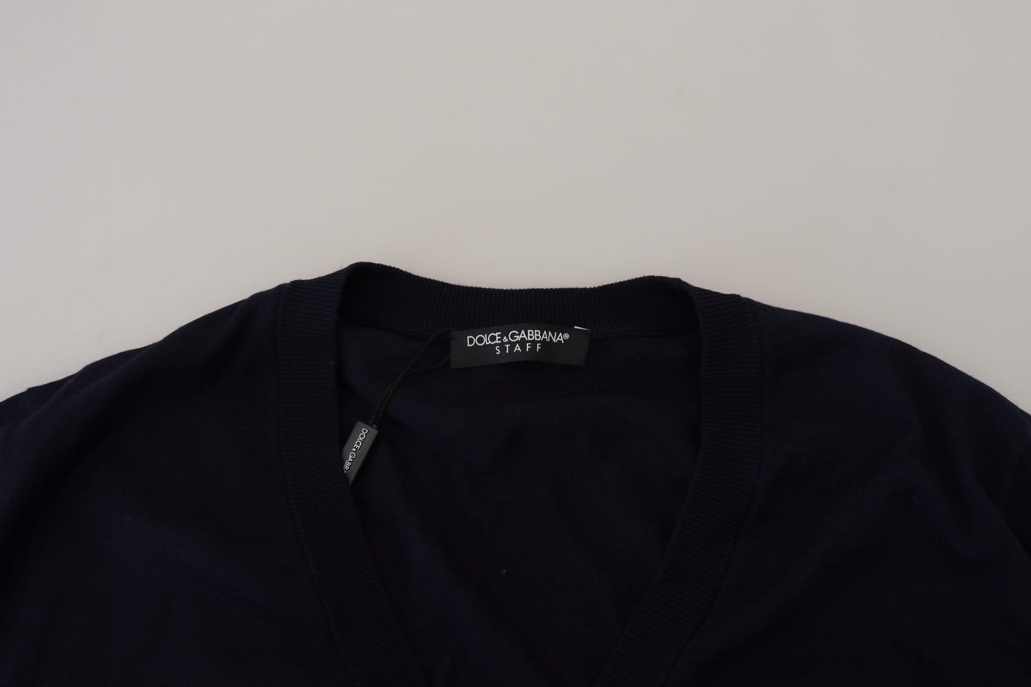 Dolce & Gabbana Blauer STAFF-Daunen-Cardigan aus Wolle