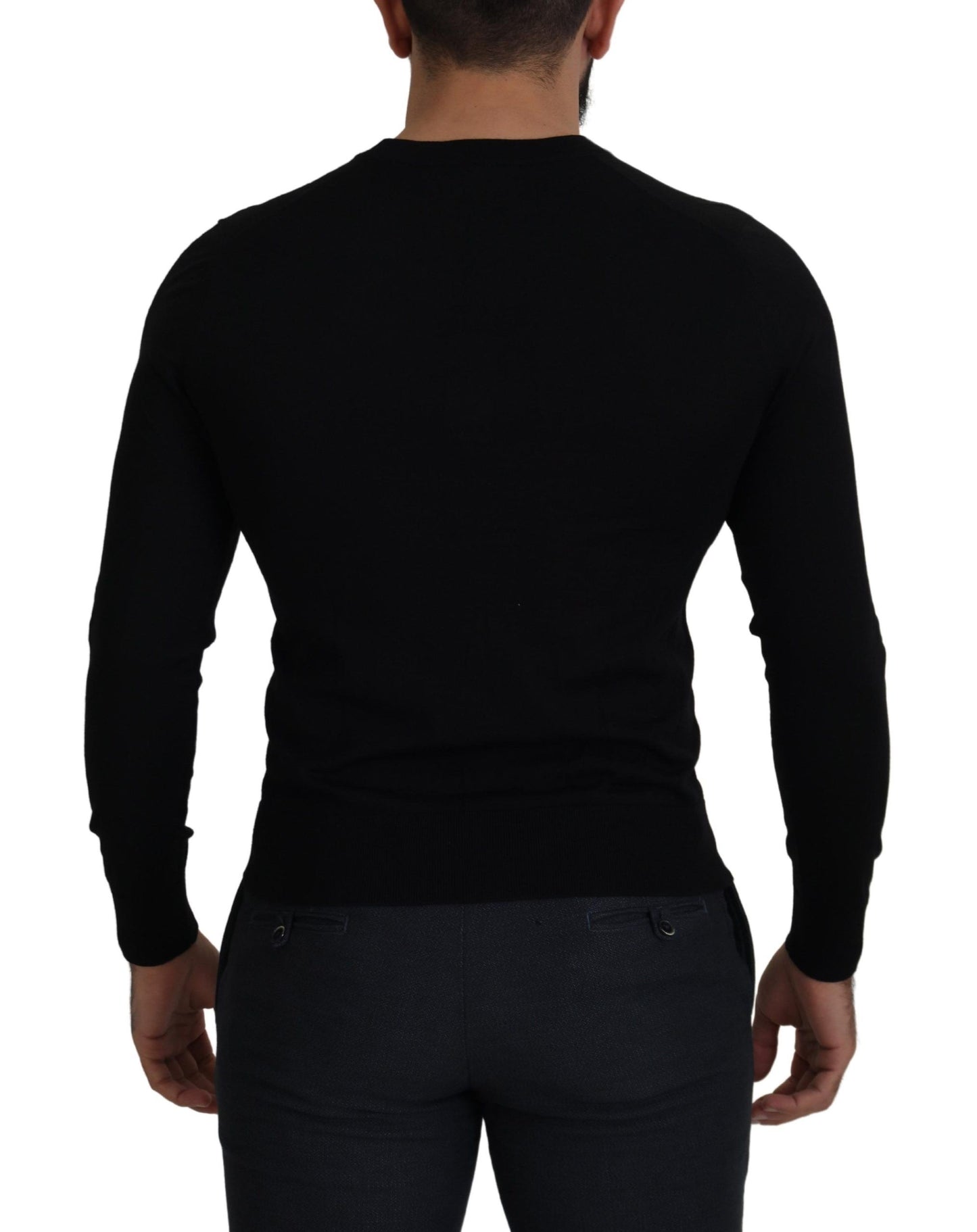 Dolce & Gabbana – Schwarzer Cardigan aus Wolle mit Knopfleiste