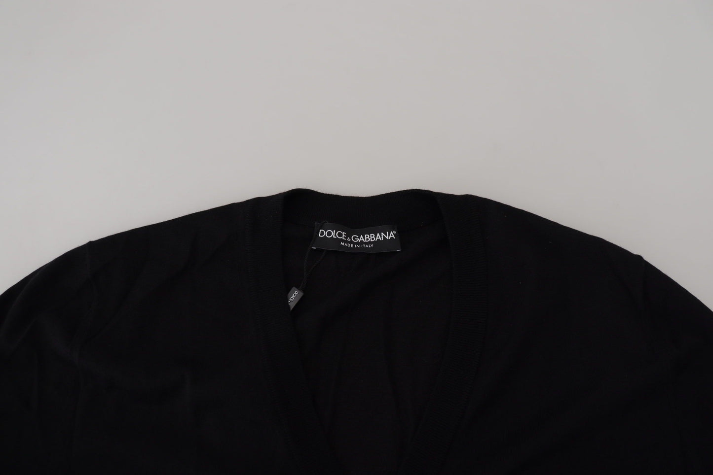 Dolce & Gabbana – Schwarzer Cardigan aus Wolle mit Knopfleiste