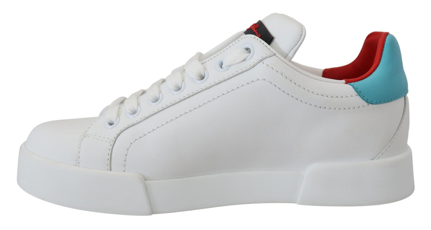 Dolce & Gabbana – Weiße Ledersneaker „Portofino“ mit Herz-Logo