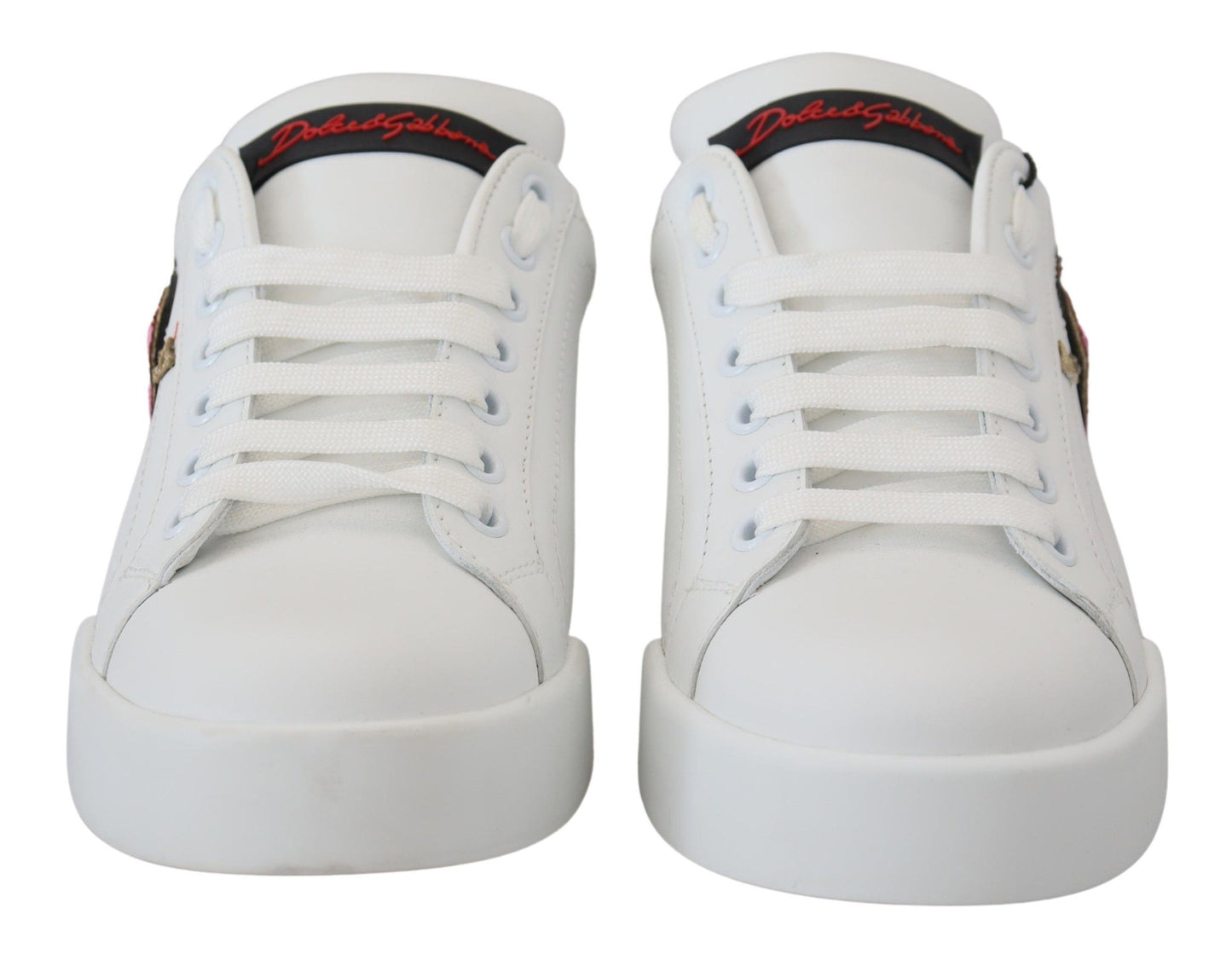 Dolce & Gabbana – Weiße Ledersneaker „Portofino“ mit Herz-Logo