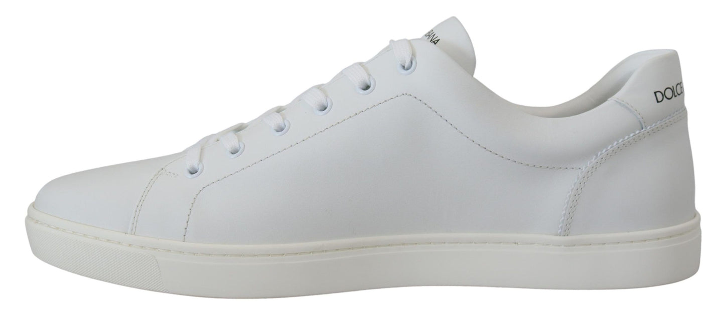 Dolce & Gabbana Weiße Leder DG Logo Casual Sneakers Schuhe