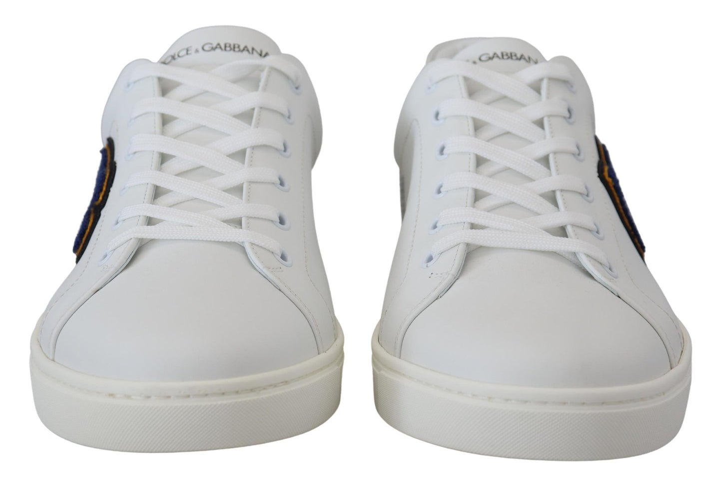 Dolce & Gabbana Weiße Leder DG Logo Casual Sneakers Schuhe