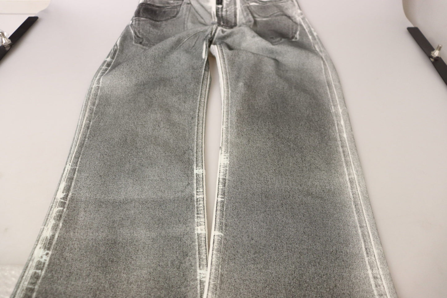 Dolce & Gabbana Grau verwaschene Jeanshose mit hoher Taille aus Baumwolle