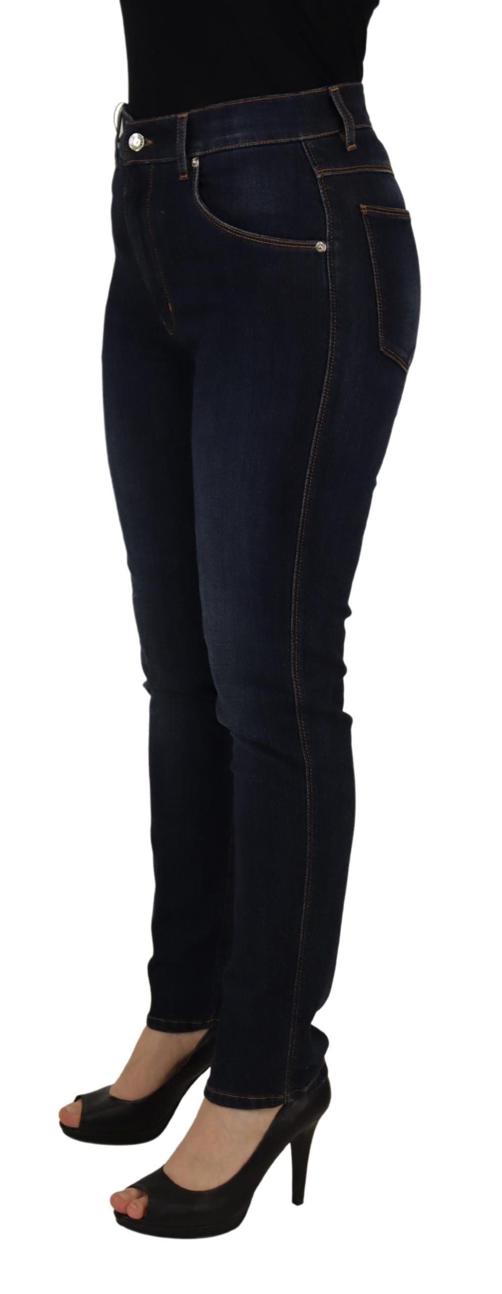 Dolce & Gabbana – Blaue Skinny-Jeans aus Baumwolle mit hoher Taille
