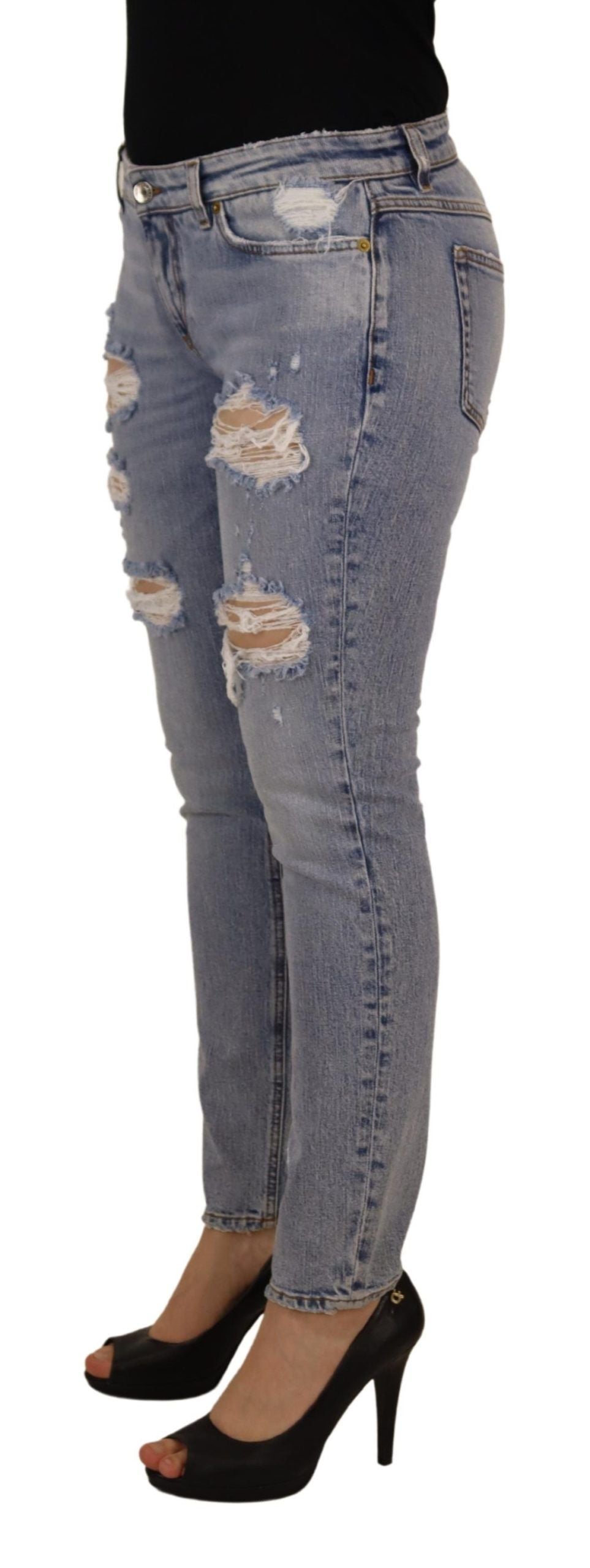 Dolce & Gabbana – Blaue Skinny-Jeans aus Baumwollstretch mit niedriger Taille