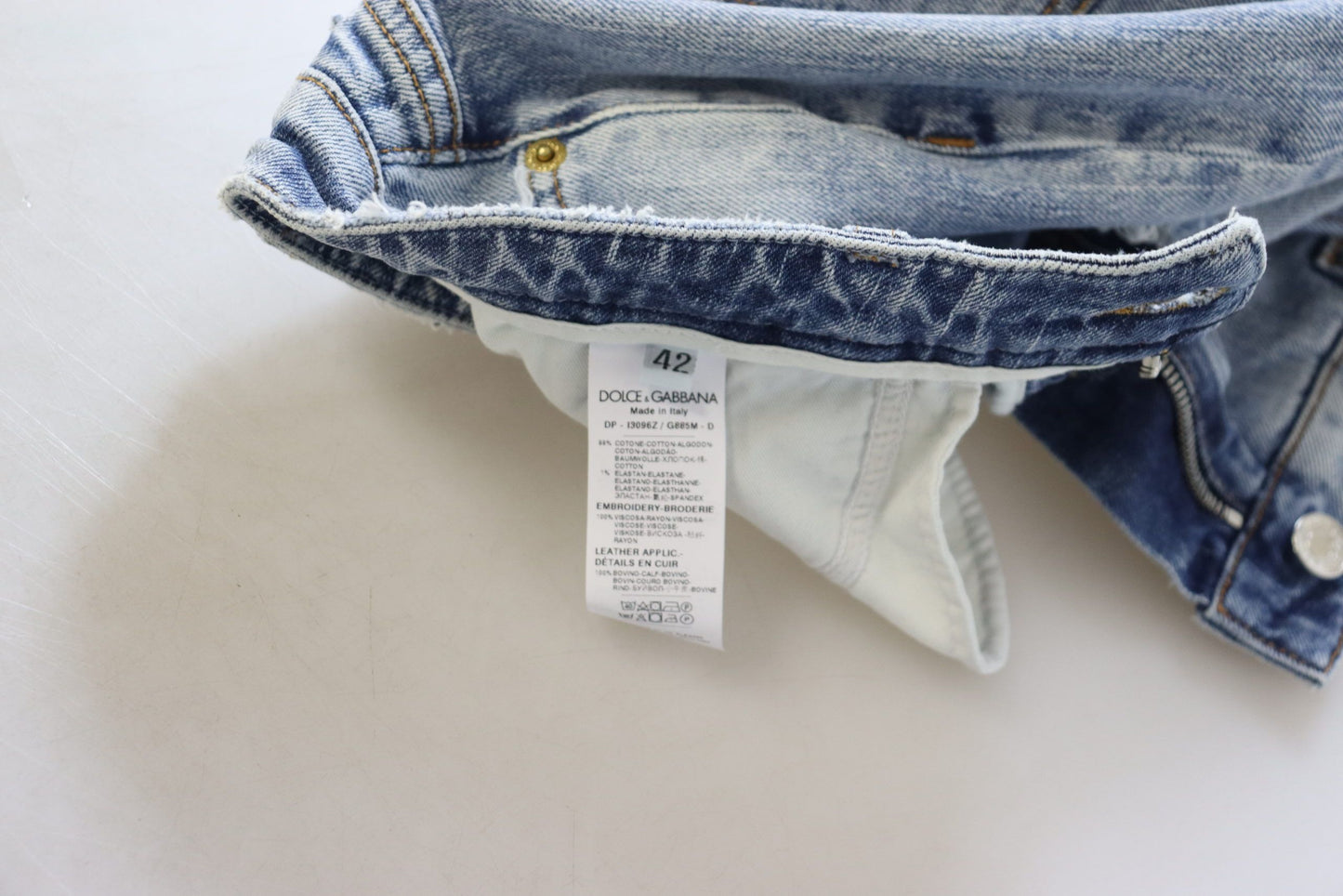 Dolce & Gabbana – Blaue Skinny-Jeans aus Baumwollstretch mit niedriger Taille