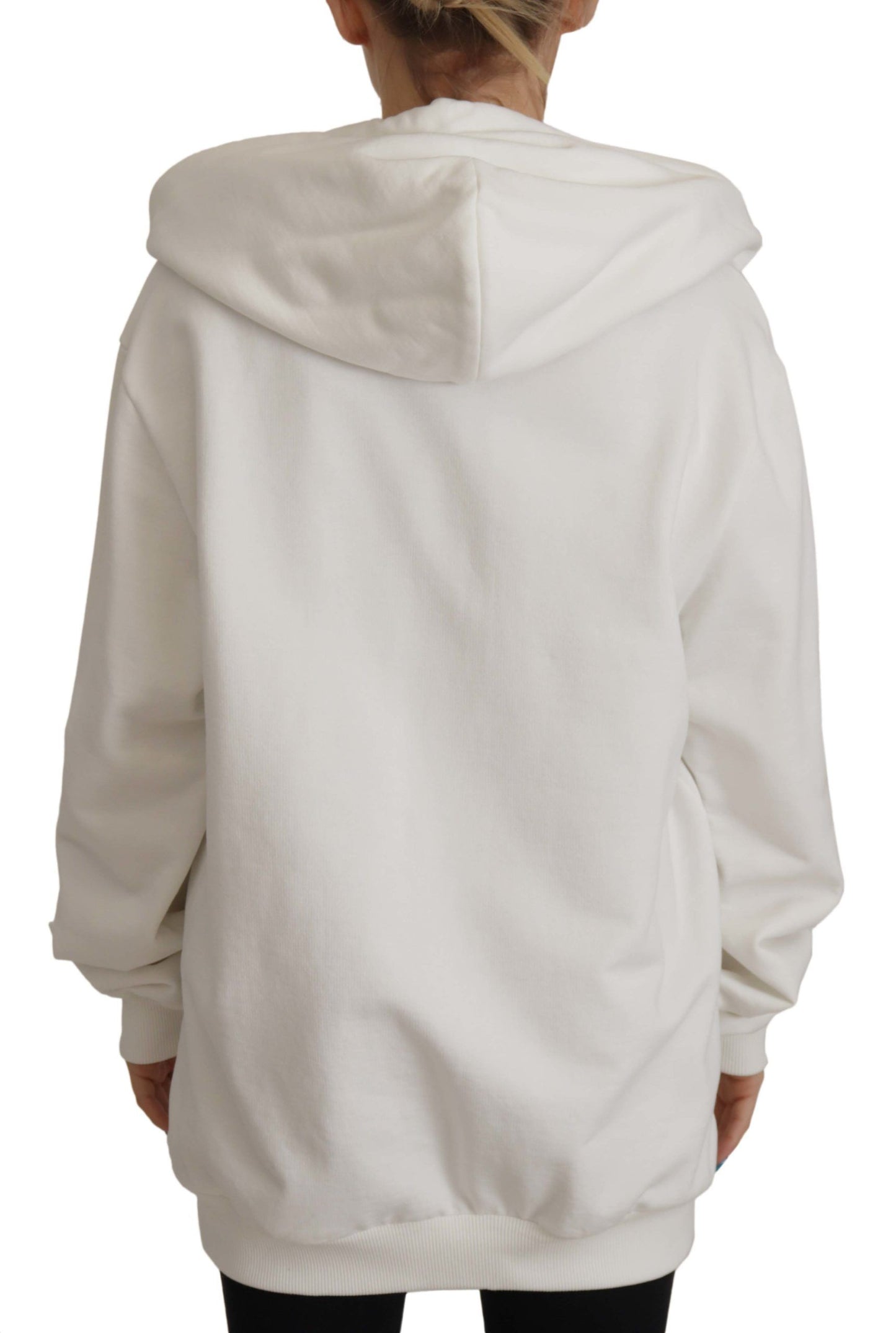 Dolce & Gabbana Weißer Kapuzenpullover mit Stickerei
