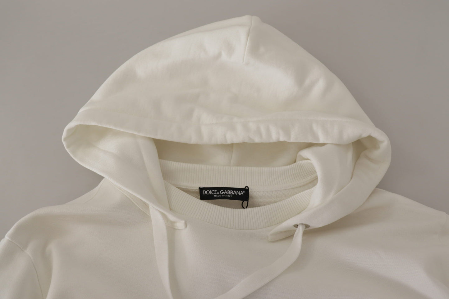 Dolce & Gabbana Weißer Kapuzenpullover mit Stickerei