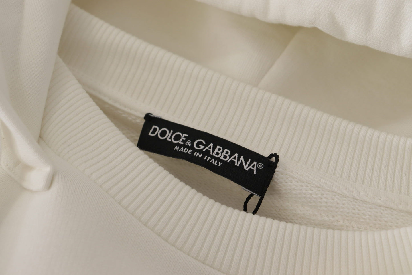 Dolce & Gabbana Weißer Kapuzenpullover mit Stickerei