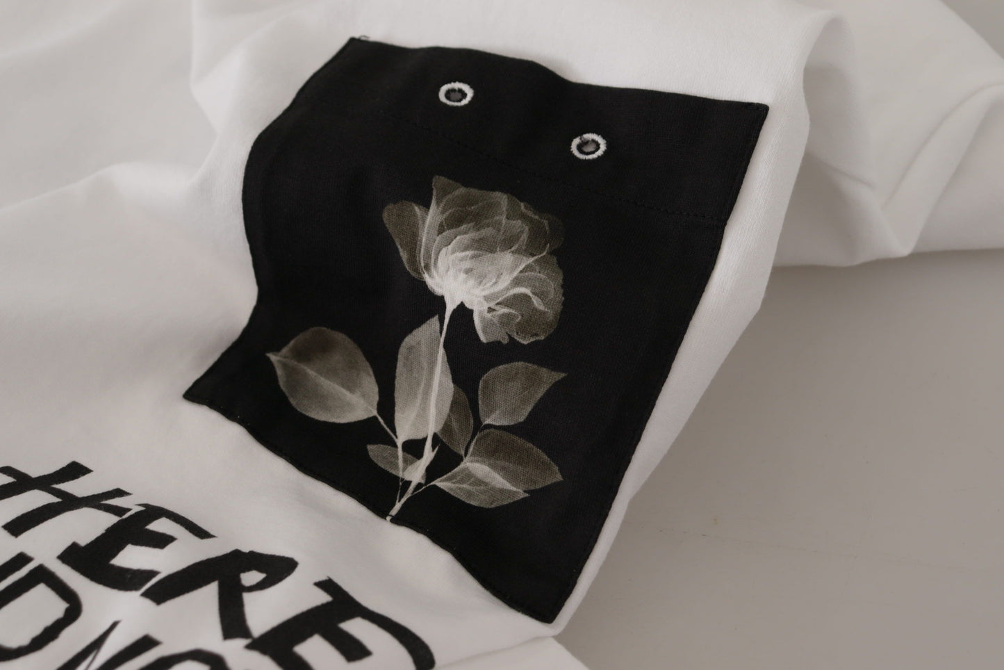 Dolce & Gabbana – Weißes Baumwoll-T-Shirt mit Rundhalsausschnitt und Slogan-Print